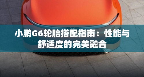 小鵬G6輪胎搭配指南：性能與舒適度的完美融合