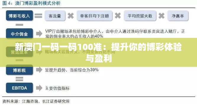 新澳門一碼一碼100準(zhǔn)：提升你的博彩體驗與盈利