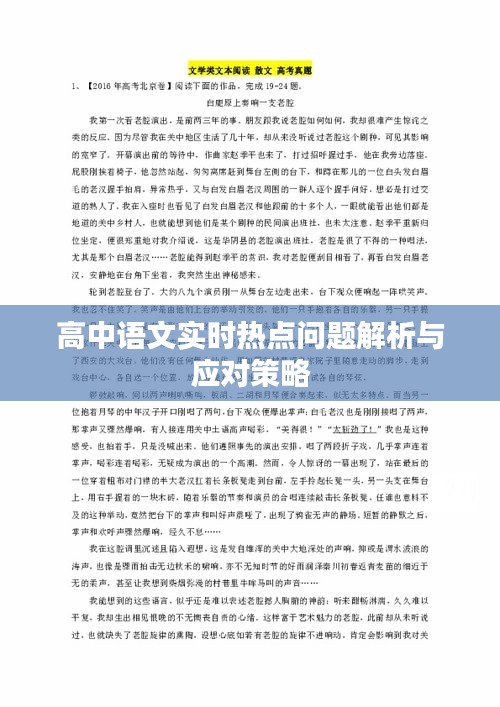 高中語文實時熱點問題解析與應(yīng)對策略