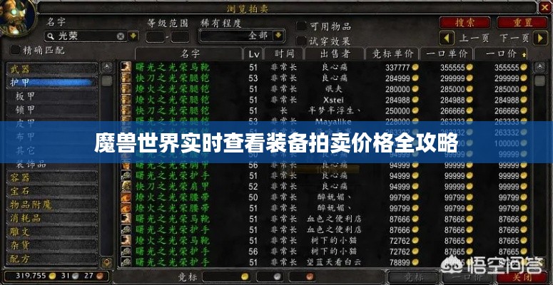 魔獸世界實時查看裝備拍賣價格全攻略