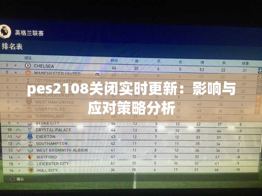 pes2108關(guān)閉實(shí)時(shí)更新：影響與應(yīng)對(duì)策略分析