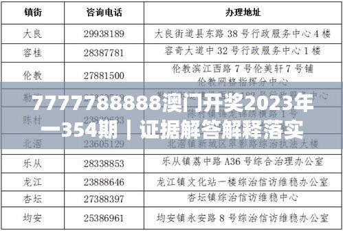 7777788888澳門開獎2023年一354期｜證據(jù)解答解釋落實