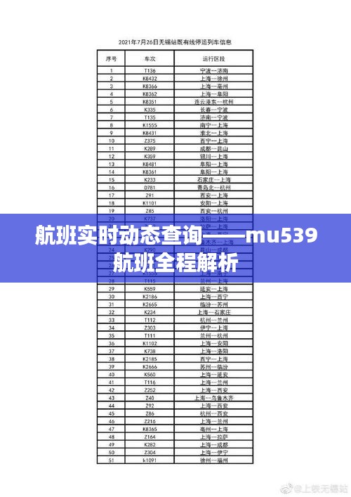航班實(shí)時(shí)動(dòng)態(tài)查詢(xún)——mu539航班全程解析