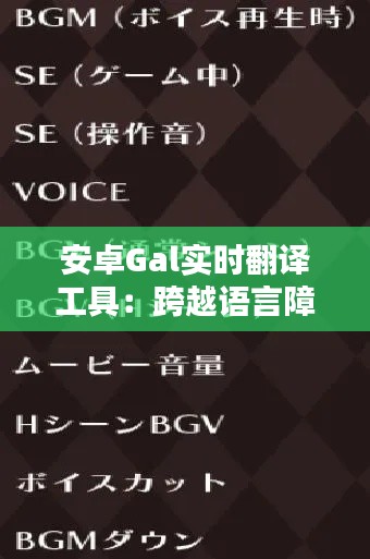 安卓Gal實時翻譯工具：跨越語言障礙的便捷助手