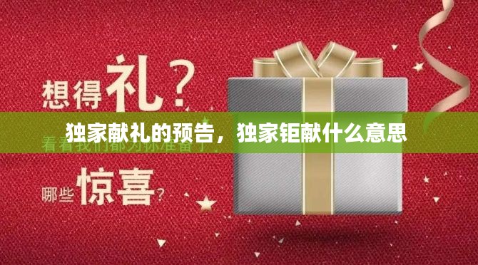 獨家獻禮的預告，獨家鉅獻什么意思 