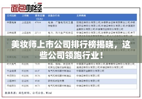 美妝師上市公司排行榜揭曉，這些公司領(lǐng)跑行業(yè)！