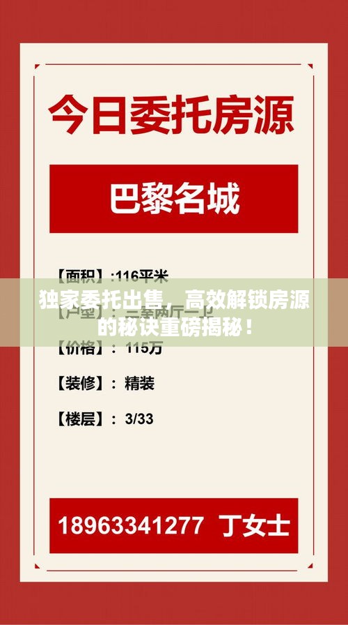 獨(dú)家委托出售，高效解鎖房源的秘訣重磅揭秘！