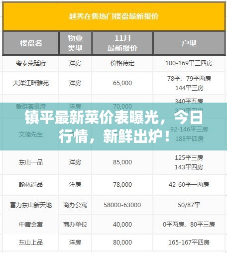 鎮(zhèn)平最新菜價(jià)表曝光，今日行情，新鮮出爐！