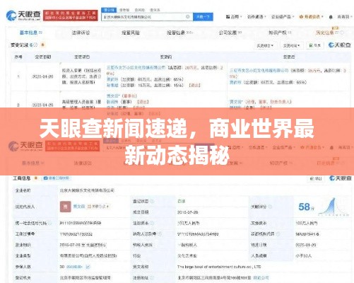 天眼查新聞速遞，商業(yè)世界最新動(dòng)態(tài)揭秘