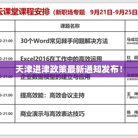 天津進(jìn)津政策最新通知發(fā)布！