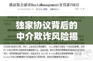 獨家協(xié)議背后的中介欺詐風(fēng)險揭秘，如何警惕與應(yīng)對？
