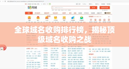 全球域名收購排行榜，揭秘頂級域名收購之戰(zhàn)
