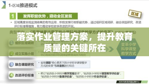 落實(shí)作業(yè)管理方案，提升教育質(zhì)量的關(guān)鍵所在