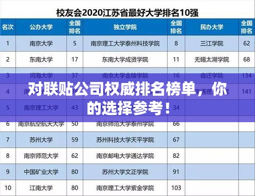對聯(lián)貼公司權(quán)威排名榜單，你的選擇參考！