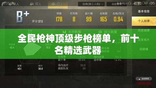 全民槍神頂級步槍榜單，前十名精選武器