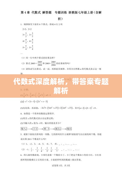 代數(shù)式深度解析，帶答案專題解析